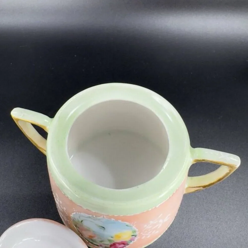 Antique CT Altwasser Silesia Hand Painted Porcelain Sugar Creamer Plate‎ Set 3